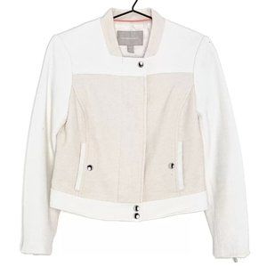 Banana Republic Beige Tan Moto Textured Zip  Jacket